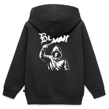 Revolte Streetart Hoodie Design - Kinder Premium Organic Zip Hoodie - Schwarz - Hinten - AI Model Kid Male (0cm)