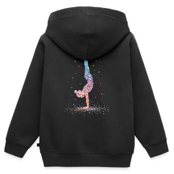 Gymnastik Gymnastaste Akrobatik – Silhouette - Kinder Premium Organic Zip Hoodie - Schwarz - Hinten - AI Model Kid Male (0cm)