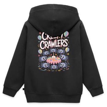 Creepy Crawlers Party Design - Kids Premium Organic Zip-up Hoodie - black - Back - AI Model Kid Male (0cm)