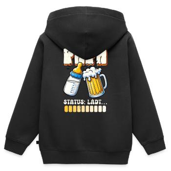 Expectant father DAD STATUS LOADING Funny - Kids Premium Organic Zip-up Hoodie - black - Back - AI Model Kid Male (0cm)