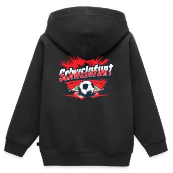 Schweinfurt Fussball Fanartikel - Kinder Premium Organic Zip Hoodie - Schwarz - Hinten - AI Model Kid Male (0cm)