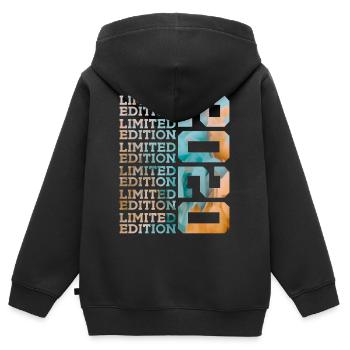 ÉDITION LIMITÉE 2020 6 ANS 6E ANNIVERSAIRE - Sweat Premium à capuche zippé enfant bio - noir - Dos - AI Model Kid Male (0cm)