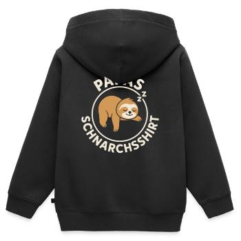 Vaterschaft PAPAS SCHNARCHSSHIRT LUSTIG - Kinder Premium Organic Zip Hoodie - Schwarz - Hinten - AI Model Kid Male (0cm)