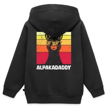 Expectant Father ALPAKAPAPA Retro Funny - Kids Premium Organic Zip-up Hoodie - black - Back - AI Model Kid Male (0cm)