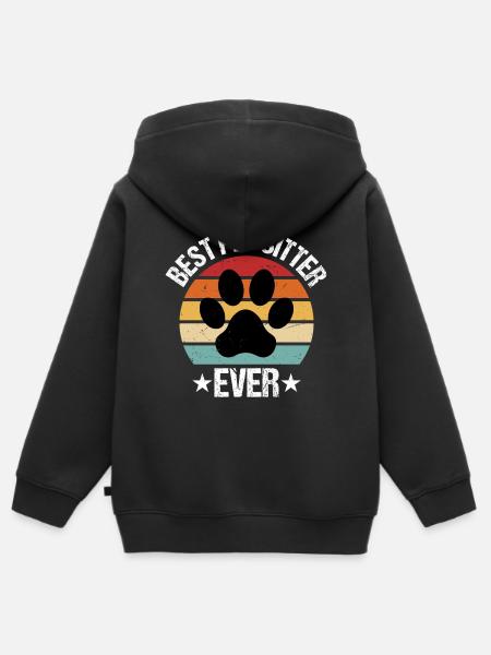 best pet sitter ever - Kinder Premium Organic Zip Hoodie - Schwarz