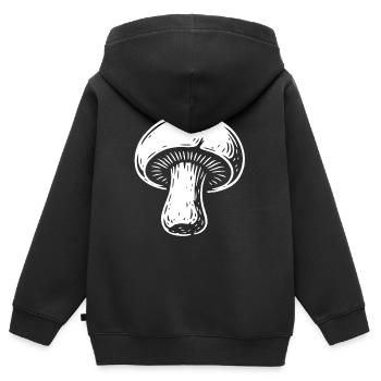 Champignon Pilzsammler - Pilze - Spruch - Kinder Premium Organic Zip Hoodie - Schwarz - Hinten - AI Model Kid Male (0cm)