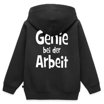 Genie bei der Arbeit - Büro - Job - arbeiten - Kinder Premium Organic Zip Hoodie - Schwarz - Hinten - AI Model Kid Male (0cm)