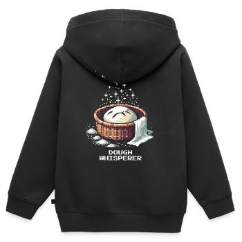 Succès débloqué : Dough Whisperer | Pain - Sweat Premium à capuche zippé enfant bio - noir - Dos - AI Model Kid Male (0cm)
