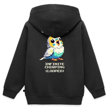 Soundtrack: Endless Chirping | Budgie - Kids Premium Organic Zip-up Hoodie - black - Back - AI Model Kid Male (0cm)