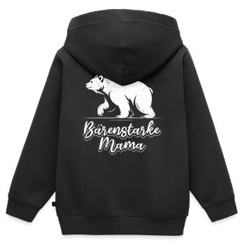 Future maman MAMAN OURS Bientôt maman Drôle - Sweat Premium à capuche zippé enfant bio - noir - Dos - AI Model Kid Male (0cm)