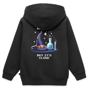 Keine Alchemie – fast dran | Chemielabor - Kinder Premium Organic Zip Hoodie - Schwarz - Hinten - AI Model Kid Male (0cm)