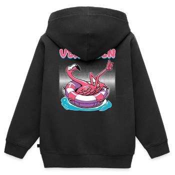 Malle PARDONNÉ Anti-Flirt Drôle - Sweat Premium à capuche zippé enfant bio - noir - Dos - AI Model Kid Male (0cm)