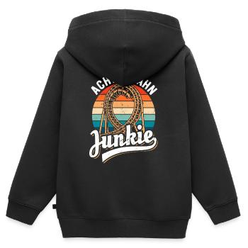 Achterbahn Junkie - Looping - Kinder Premium Organic Zip Hoodie - Schwarz - Hinten - AI Model Kid Male (0cm)