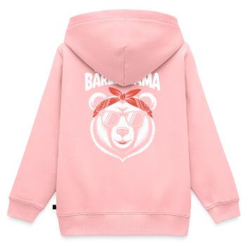 Werdende Mutter BÄRENMAMA Bald Mama Lustiges - Kinder Premium Organic Zip Hoodie - Rosa - Hinten - AI Model Kid Female (0cm)