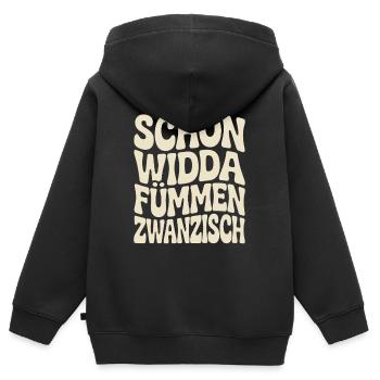 Schon Widda Fümmen Zwanzisch 50. Geburtstag - Kinder Premium Organic Zip Hoodie - Schwarz - Hinten - AI Model Kid Male (0cm)