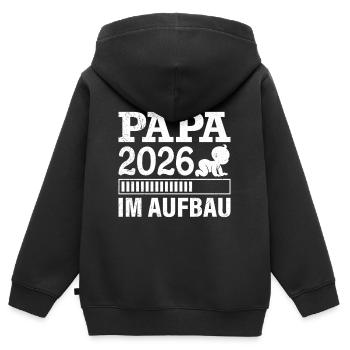 Expectant Father DAD IN CONSTRUCTION 2026 Funny - Kids Premium Organic Zip-up Hoodie - black - Back - AI Model Kid Male (0cm)
