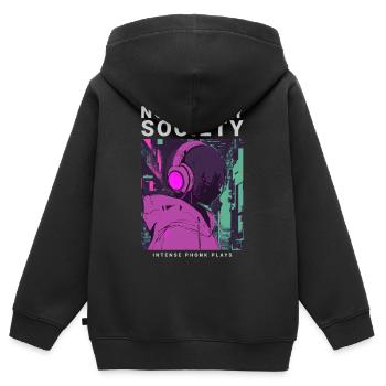Not Today Society Streetwear Phonk Style Motiv - Kinder Premium Organic Zip Hoodie - Schwarz - Hinten - AI Model Kid Male (0cm)