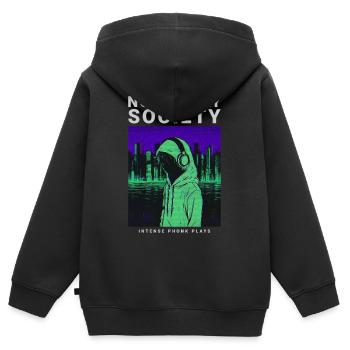 Not Today Society Phonk Music Aesthetic Edgy - Kinder Premium Organic Zip Hoodie - Schwarz - Hinten - AI Model Kid Male (0cm)