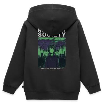 Not Today Society Phonk Music Aesthetic Edgy - Kinder Premium Organic Zip Hoodie - Schwarz - Hinten - AI Model Kid Male (0cm)