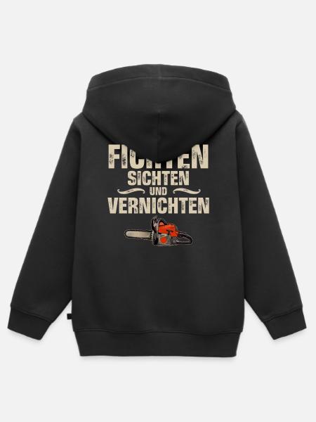 Holzfäller - Kinder Premium Organic Zip Hoodie - Schwarz