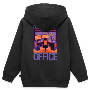 PC Gamer Je serai dans mon bureau pour jouer - Sweat Premium à capuche zippé enfant bio - noir - Dos - AI Model Kid Male (0cm)