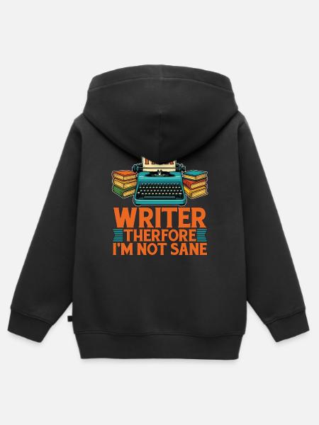 Screenwriter I'm A Writer Therefore I'm Book Lover - Hoodie Premium med dragkedja barn ekologisk - svart