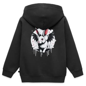 Mystic Rabbit Dragon Mix - Sweat Premium à capuche zippé enfant bio - noir - Dos - AI Model Kid Male (0cm)