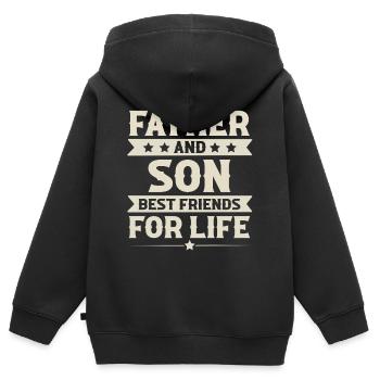 Vater Und Sohn - Kinder Premium Organic Zip Hoodie - Schwarz - Hinten - AI Model Kid Male (0cm)
