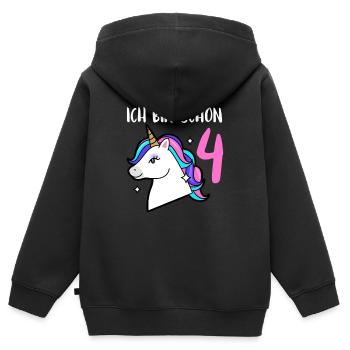 Ich bin schon 5 – Einhorn 5. Geburtstag - Kinder Premium Organic Zip Hoodie - Schwarz - Hinten - AI Model Kid Male (0cm)