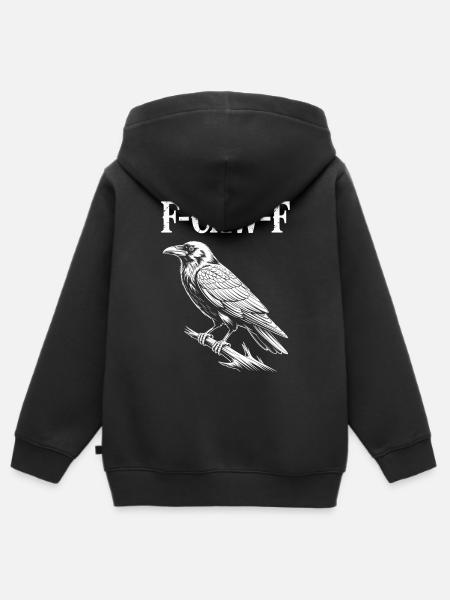 F-Caw-F Meme Krähe - Kinder Premium Organic Zip Hoodie - Schwarz