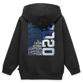 6 ANS ÉDITION LIMITÉE 6E ANNIVERSAIRE 2020 - Sweat Premium à capuche zippé enfant bio - noir - Dos - AI Model Kid Male (0cm)