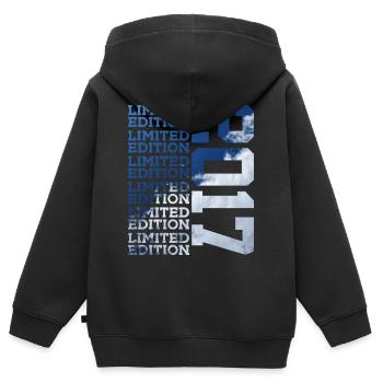9 ANS ÉDITION LIMITÉE 2017 9E ANNIVERSAIRE - Sweat Premium à capuche zippé enfant bio - noir - Dos - AI Model Kid Male (0cm)