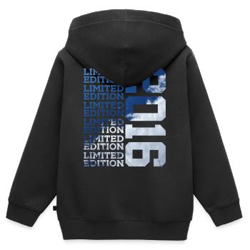 10 ANS ÉDITION LIMITÉE 2016 10E ANNIVERSAIRE - Sweat Premium à capuche zippé enfant bio - noir - Dos - AI Model Kid Male (0cm)