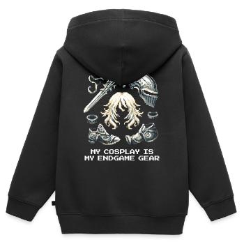 Mon cosplay = Endgame Gear | Cosplay, Escroquerie - Sweat Premium à capuche zippé enfant bio - noir - Dos - AI Model Kid Male (0cm)