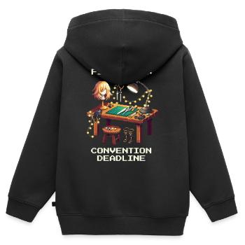 Endboss: Convention-Deadline | Cosplay - Sweat Premium à capuche zippé enfant bio - noir - Dos - AI Model Kid Male (0cm)