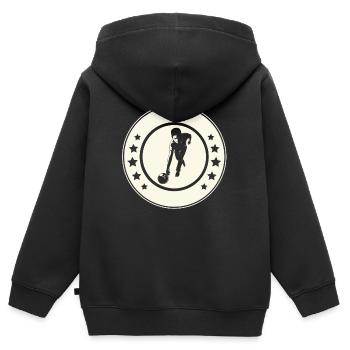 Bowling  - Kinder Premium Organic Zip Hoodie - Schwarz - Hinten - AI Model Kid Male (0cm)