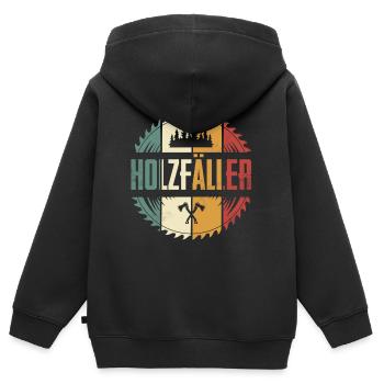 Holzfäller - Kinder Premium Organic Zip Hoodie - Schwarz - Hinten - AI Model Kid Male (0cm)