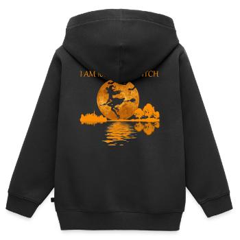 100 pour cent cette sorcière - Sweat Premium à capuche zippé enfant bio - noir - Dos - AI Model Kid Male (0cm)