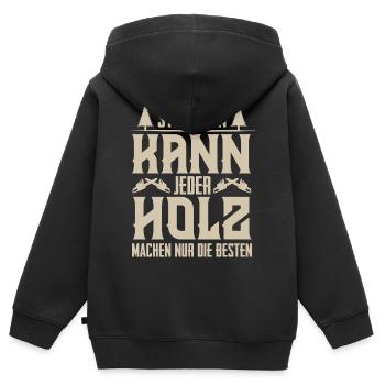 Holzfäller - Kinder Premium Organic Zip Hoodie - Schwarz - Hinten - AI Model Kid Male (0cm)