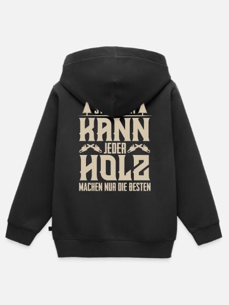 Holzfäller - Kinder Premium Organic Zip Hoodie - Schwarz
