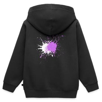 Aquarellartige Farbspritzer - Kinder Premium Organic Zip Hoodie - Schwarz - Hinten - AI Model Kid Male (0cm)