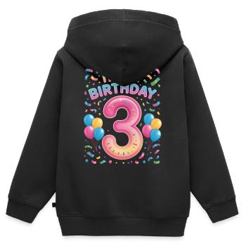 It's My Birthday Kids Birthday 3 Years Girl - Kids Premium Organic Zip-up Hoodie - black - Back - AI Model Kid Male (0cm)