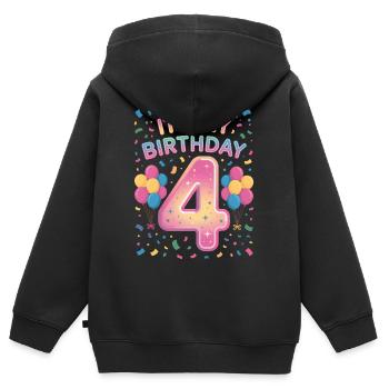 4 Jahre Mädchen It’s My Birthday Kinder Geburtstag - Kinder Premium Organic Zip Hoodie - Schwarz - Hinten - AI Model Kid Male (0cm)