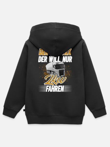 Lkw Fahrer - Kinder Premium Organic Zip Hoodie - Schwarz