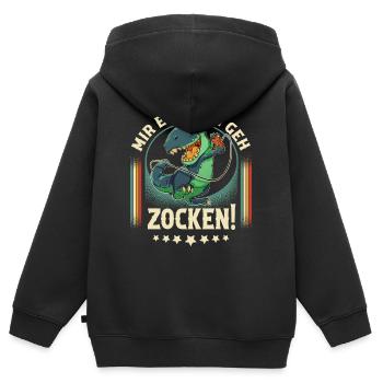 Gaming - Kinder Premium Organic Zip Hoodie - Schwarz - Hinten - AI Model Kid Male (0cm)