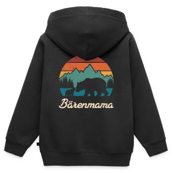 Future maman MAMAN OURS Bientôt maman Drôle - Sweat Premium à capuche zippé enfant bio - noir - Dos - AI Model Kid Male (0cm)