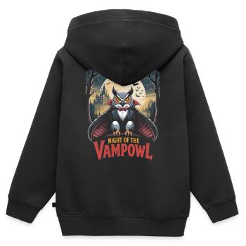 Nacht der Vampir Eule - Kinder Premium Organic Zip Hoodie - Schwarz - Hinten - AI Model Kid Male (0cm)