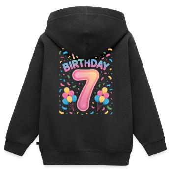 7 Jahre Mädchen It’s My Birthday Kinder Geburtstag - Kinder Premium Organic Zip Hoodie - Schwarz - Hinten - AI Model Kid Male (0cm)