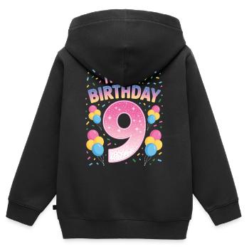 9 Jahre Mädchen It’s My Birthday Kinder Geburtstag - Kinder Premium Organic Zip Hoodie - Schwarz - Hinten - AI Model Kid Male (0cm)