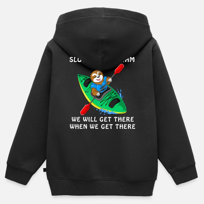 Équipe de kayak paresseux - Sweat Premium à capuche zippé enfant bio - noir